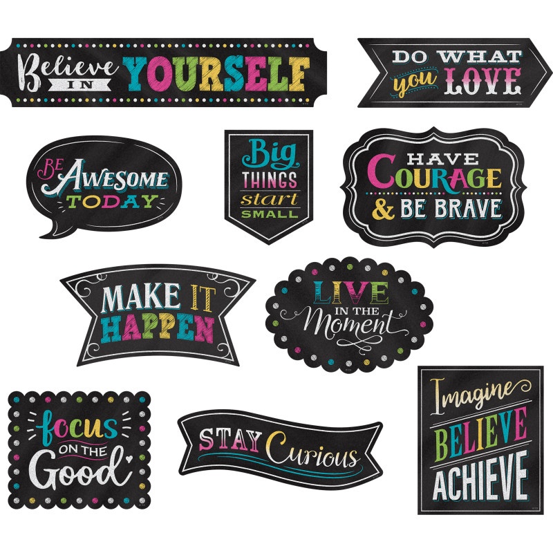 Positive Sayings Accents Chalkboard Brights Clingy Thingies