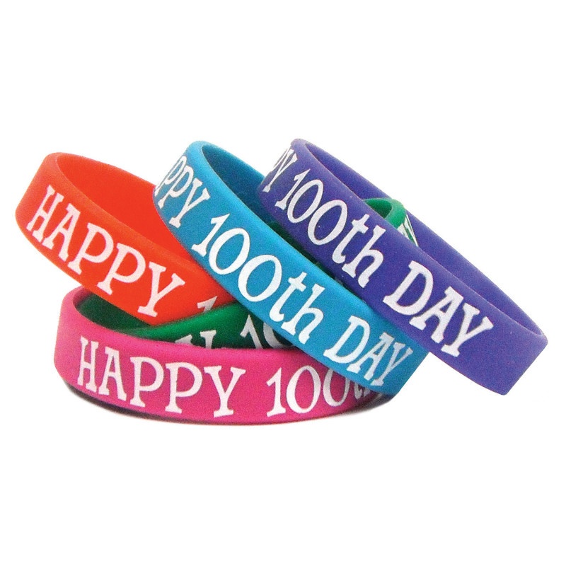 Happy 100Th Day Wristbands 10/Pk