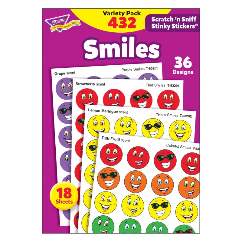 Stinky Stickers Smiles 432/Pk Variety Pk Acid-Free