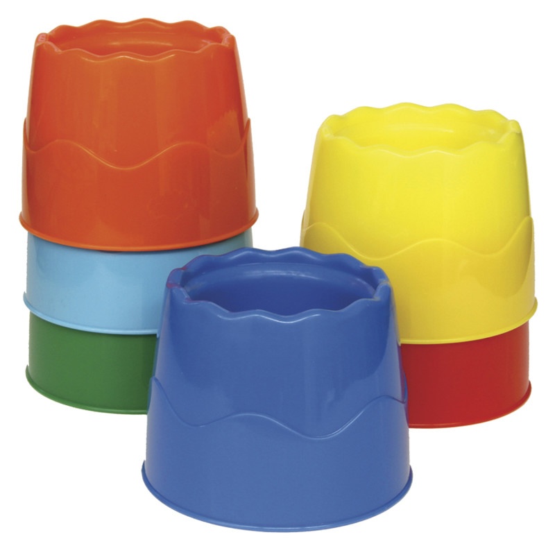 Stackable 6 Set Water Pots Asst Colors 4.5 X 3.5