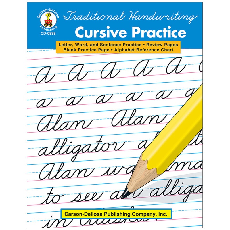 Traditional Handwriting Cursive Practice Resource Book