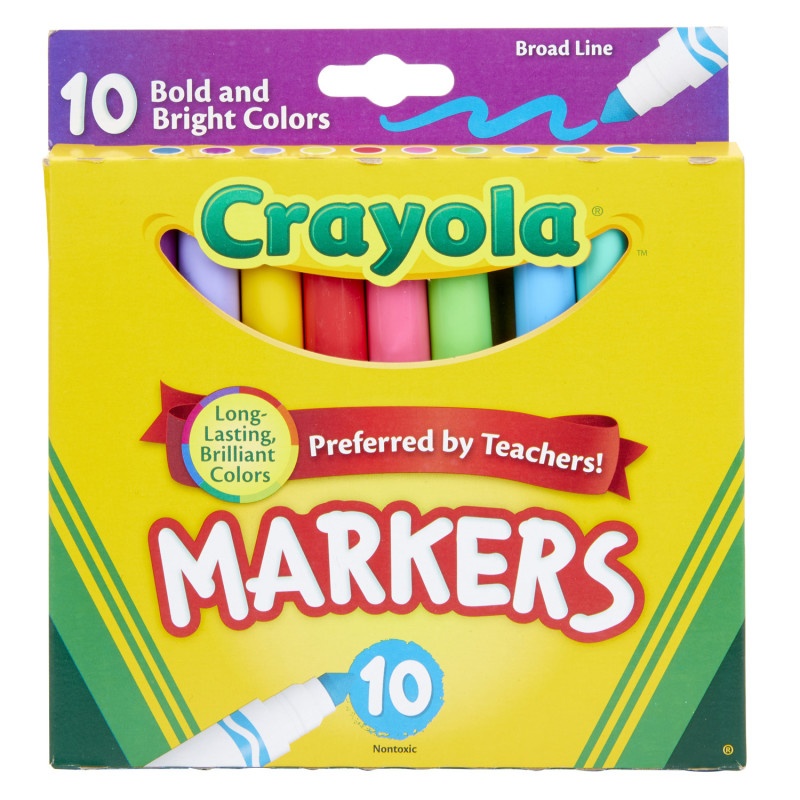 10Ct Bold & Bright Markers Broad Line
