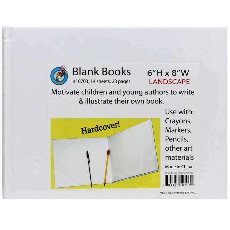 White Hardcover Blank Book 6-1/8 X 8-3/8