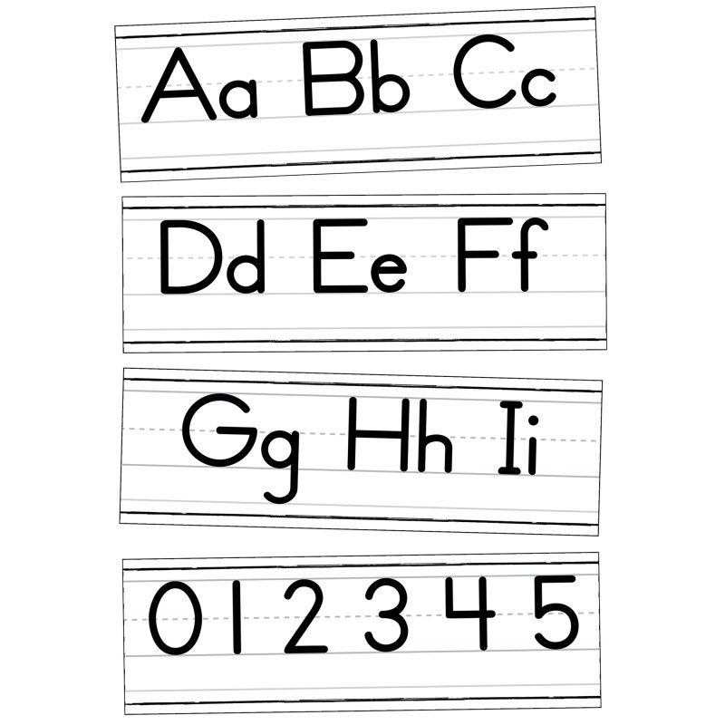 Farmhouse Manuscript Alphabet Line Bulletin Board Set