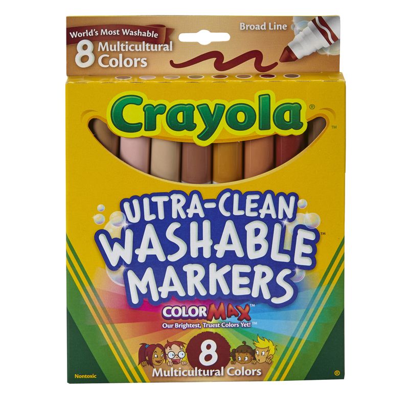 Multicultural Washable Markers 8Pk Conical Tip