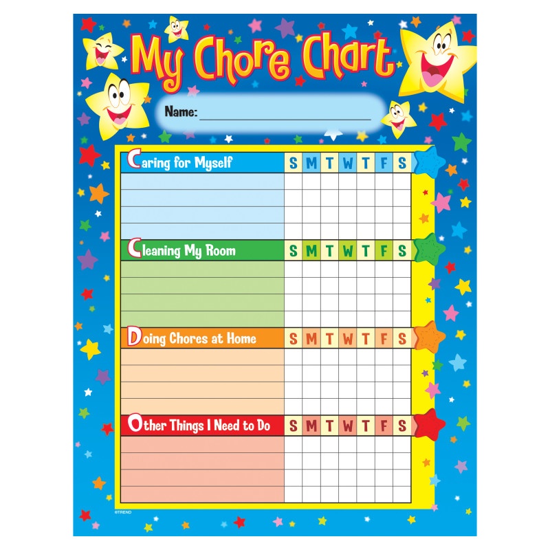 Chore Charts Stars 25 Charts 8-1/2 X 11