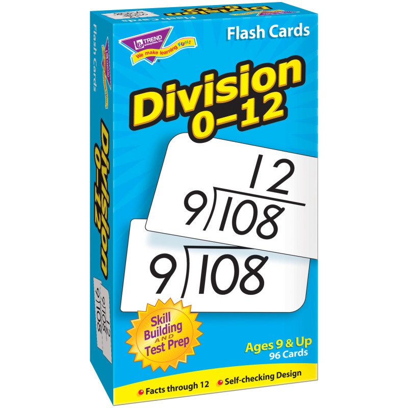 Flash Cards Division 0-12 91/Box