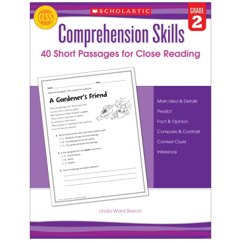 Comprehension Skills Gr 2 40 Short Passages For Close Reading