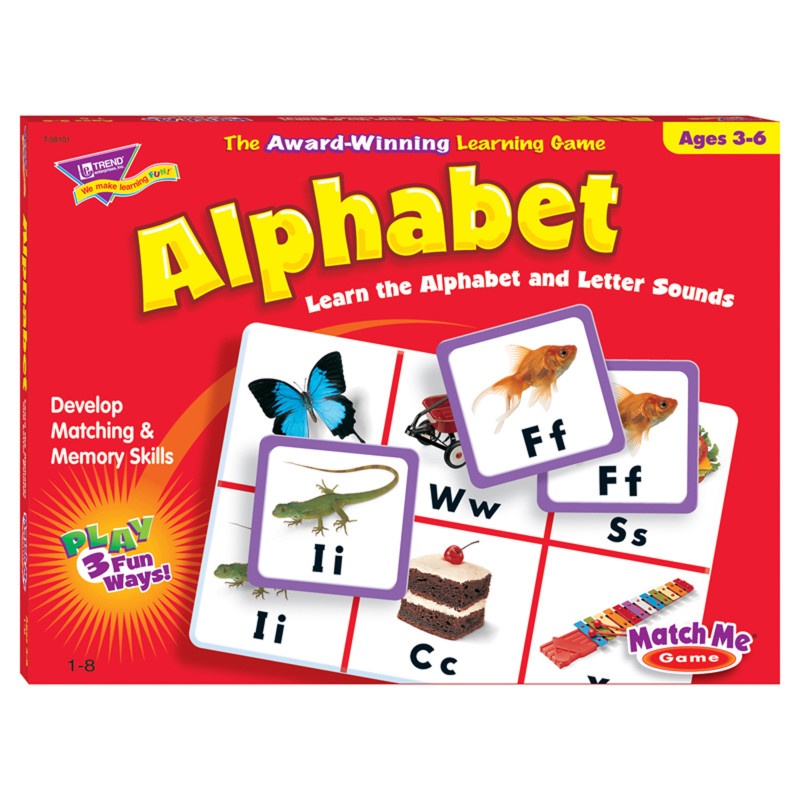 Match Me Game Alphabet Ages 3 & Up 1-8 Players
