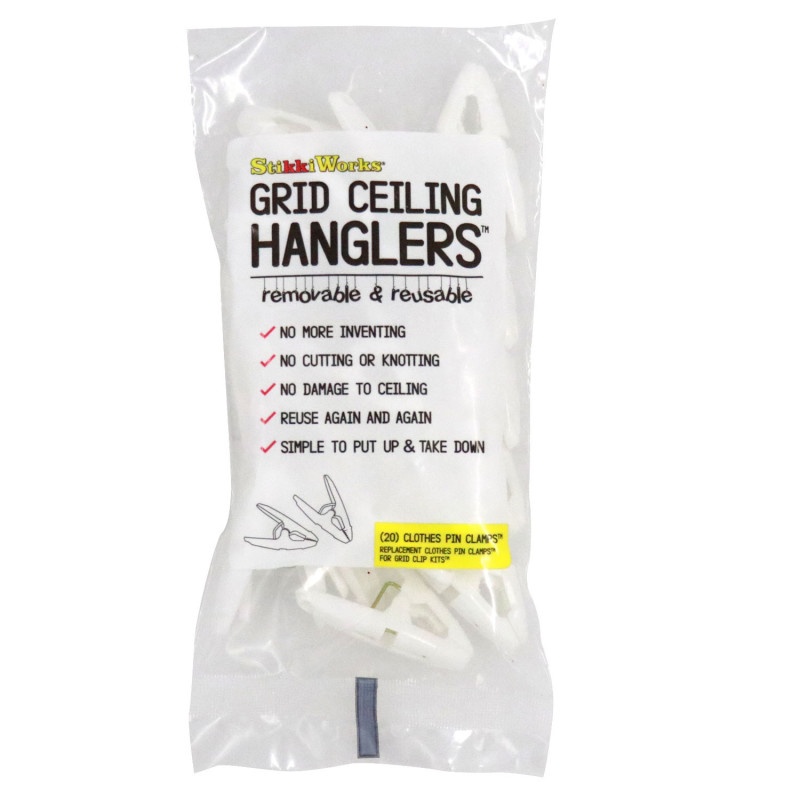 Ceiling Hanglers Classroom 20/Pk Clips