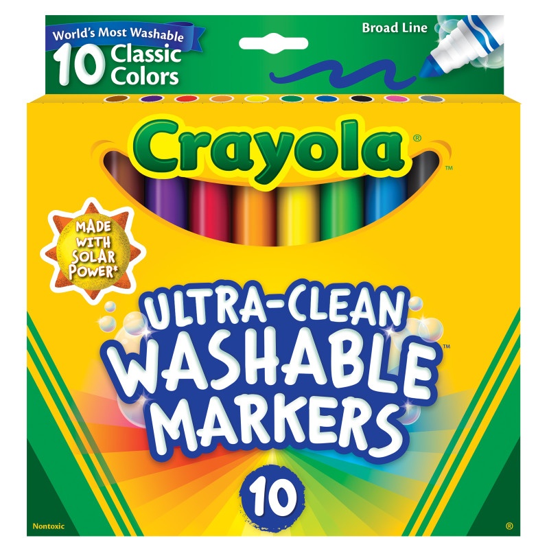 10Ct Washable Color Max Markers Broad Line Ultra-Clean