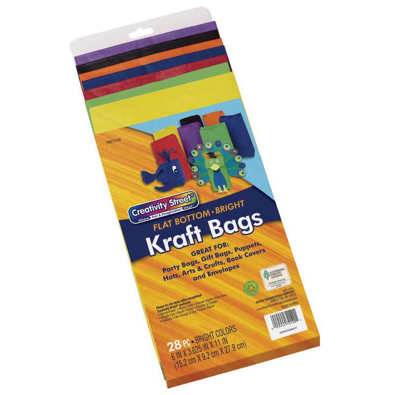 Bright Kraft Bags 28 Pack 6 X 3-5/8 X 11