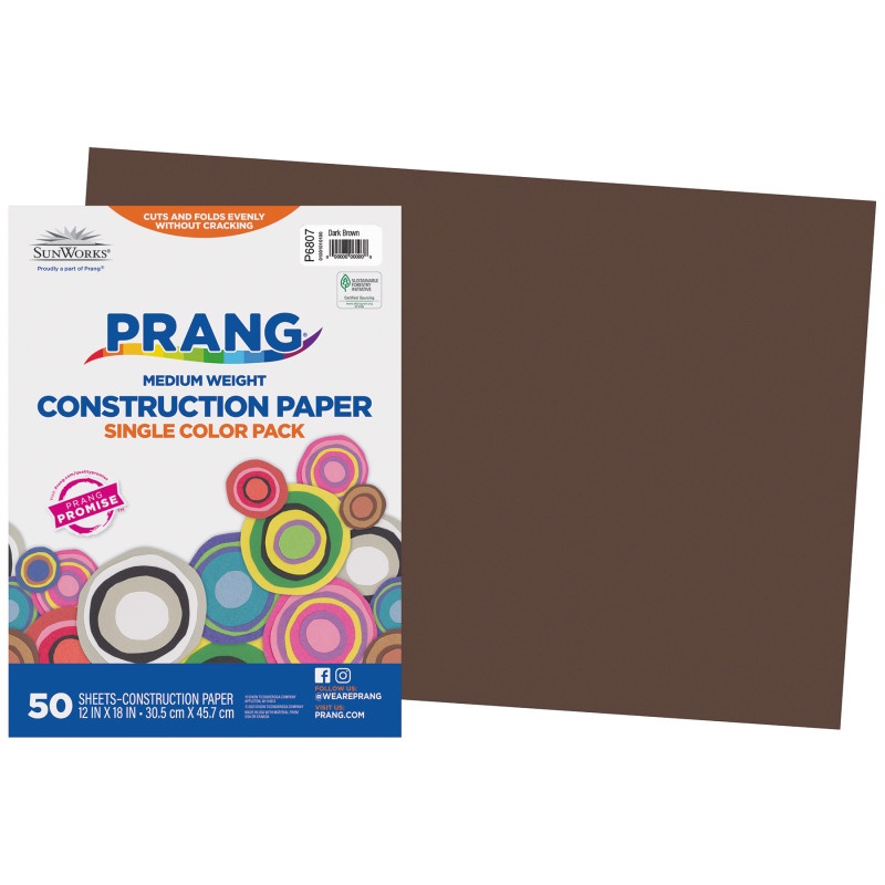 Construction Paper Dark Brown 12X18 50Pk
