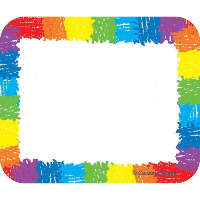 Name Tags Rainbow Kid-Drawn 40/Pk Self-Adhesive