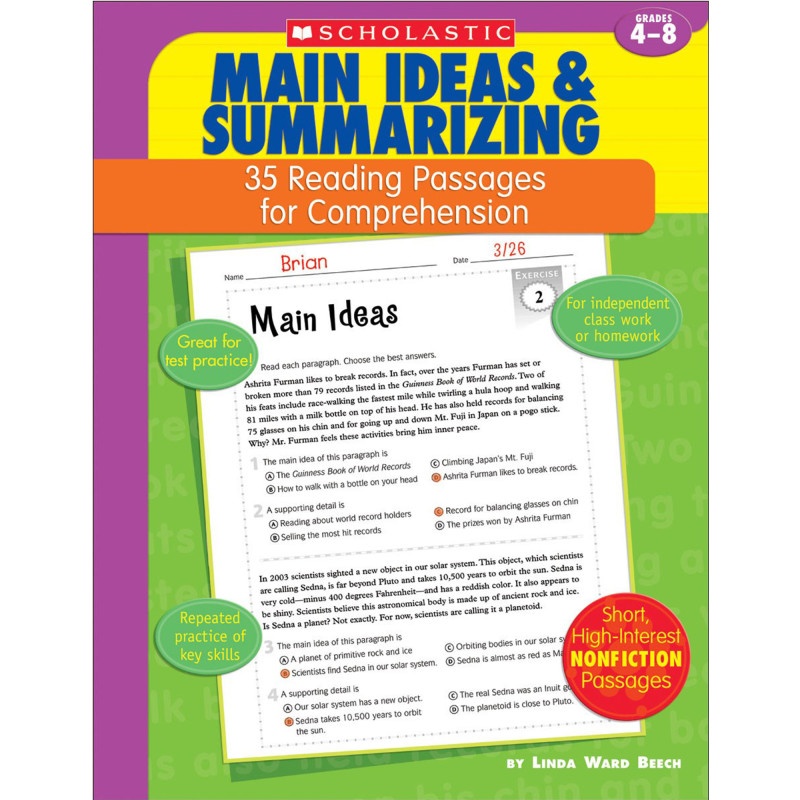 Main Ideas & Summarizing 35 Passages For Comprehension