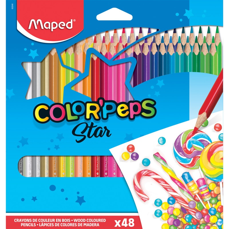 Triangular Colored Pencils 48Pk Colorpeps