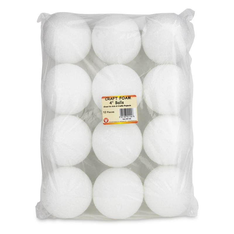 Craft Foam 4In Balls Pack Of 12
