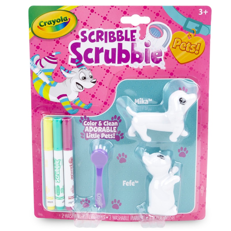 Scribble Scrubbie Pets Dog Cat 2Ct