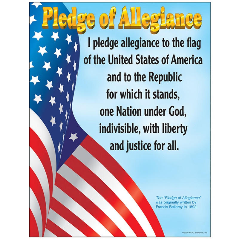 Chart Pledge Of Allegiance Gr K-3 17 X 22