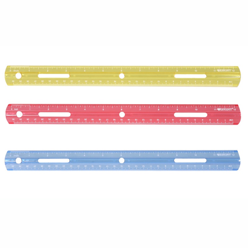 Plastic Ruler 12In Assorted Colors