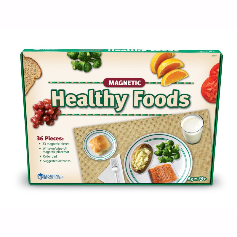 Magnetic Healthy Foods 34 Pcs W/ Placemat