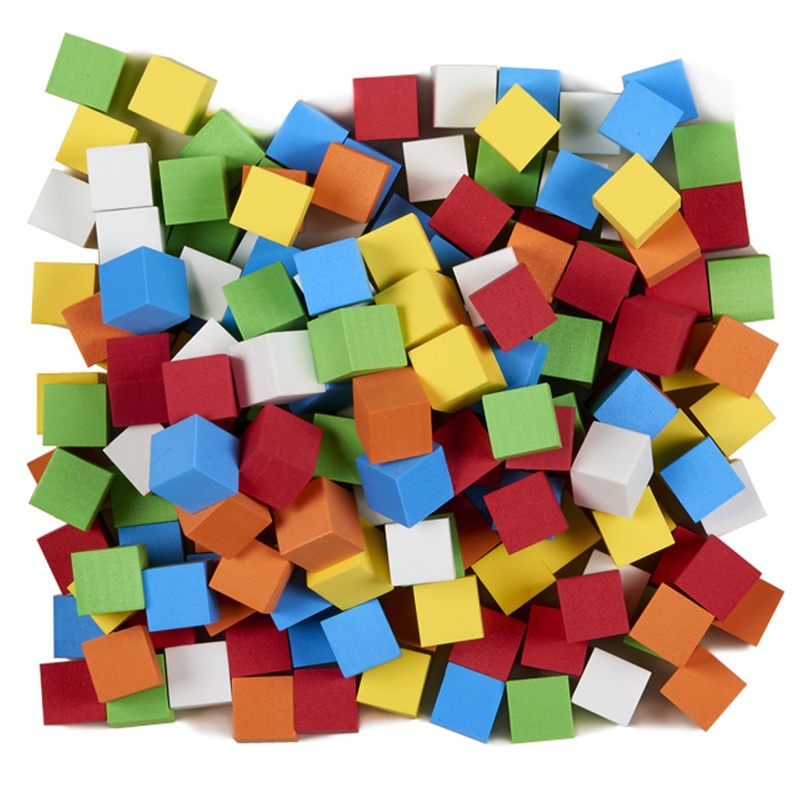 16Mm Blank Color Foam Dice 200 Ct Assorted