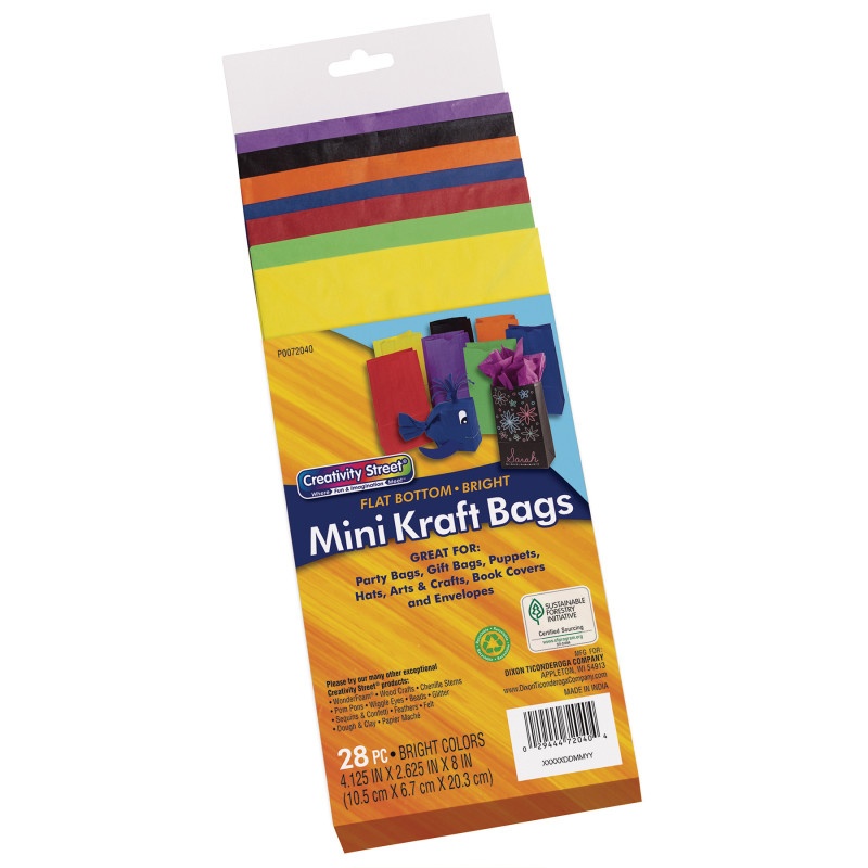 Bright Mini Kraft Bag 28 Pack 4-1/8 X 2-5/8 X 8