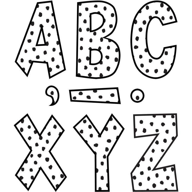 Blk Paint Dots 7In Fun Font Letters