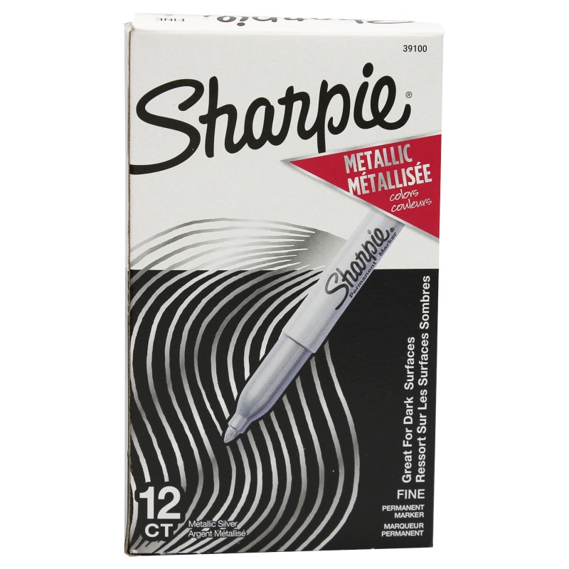 Box Of 12 Silver Sharpie Metallic Markers
