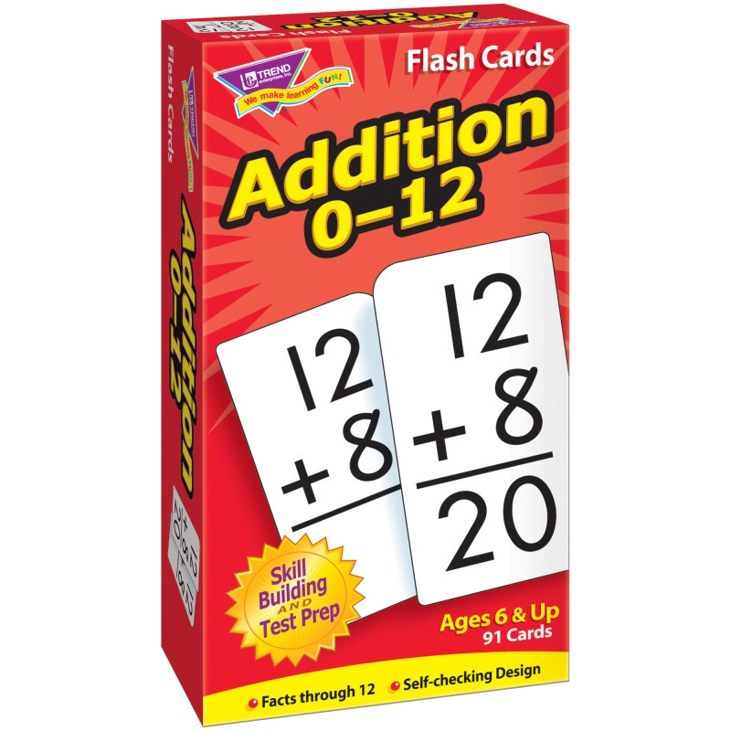 Flash Cards Addition 0-12 91/Box