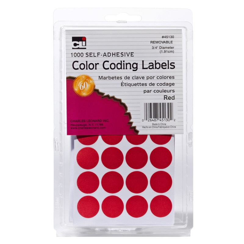 Color Coding Labels Red 3/4In