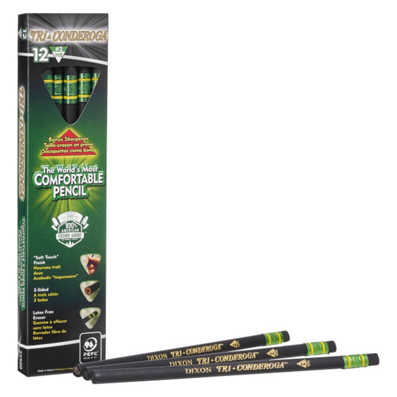 Tri-Conderoga 3-Sided Pencils 12/Pk W/Sharpener