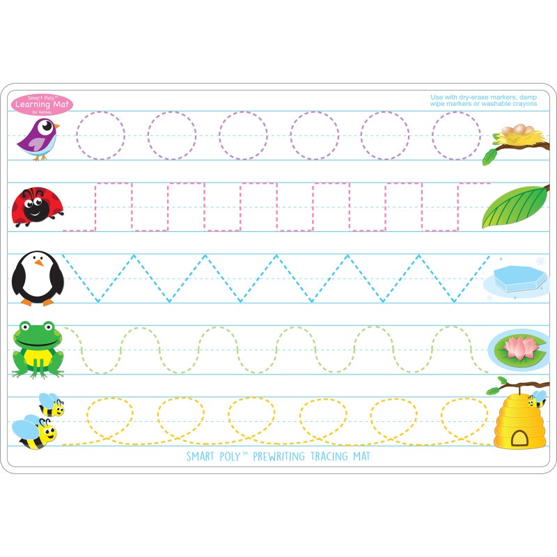 Prewrite & Shapes Learn Mat 2 Sided Write On Wipe Off
