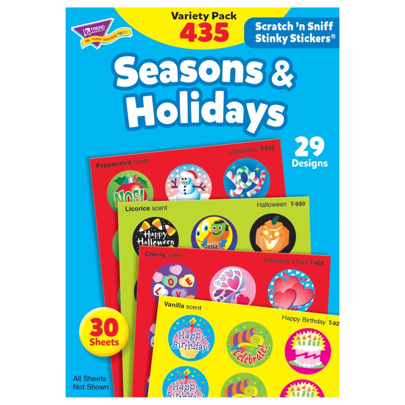 Stinky Stickers Seasons & 435/Pk Holidays Jumbo Variety