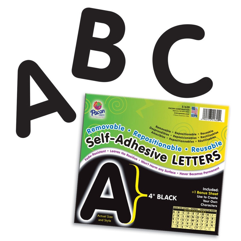 Self Adhesive Letter 4In Black