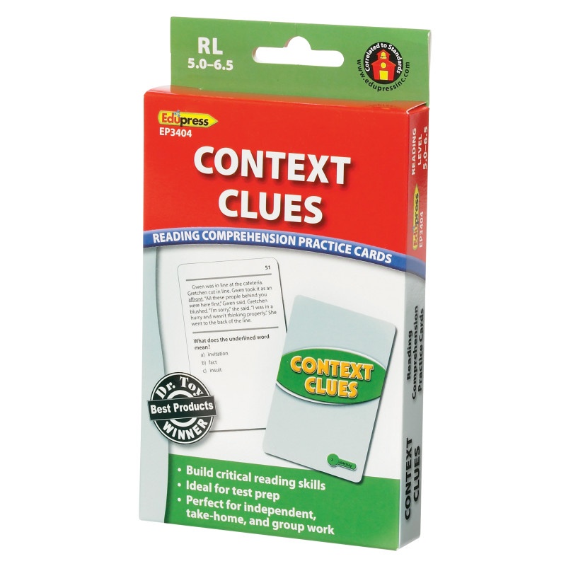 Context Clues Practice Cards Reading Levels 5.0-6.5