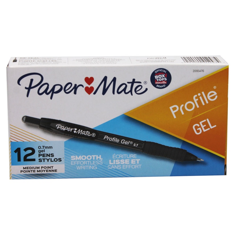 Box Of 12 Black Profile Gel Rt Pens Papermate