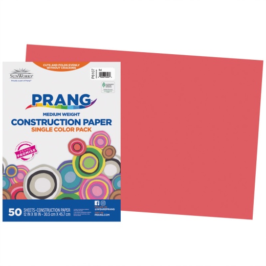 Prang Construction Paper Red 50Pk 12X18 - Unleash Creativity!
