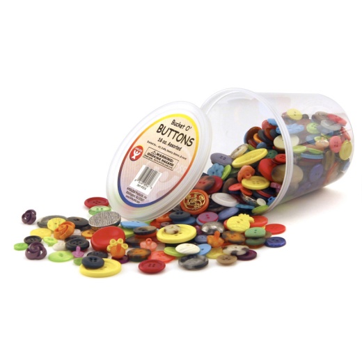 Assorted Buttons 16 Oz Bucket - Arts and Crafts Essentials