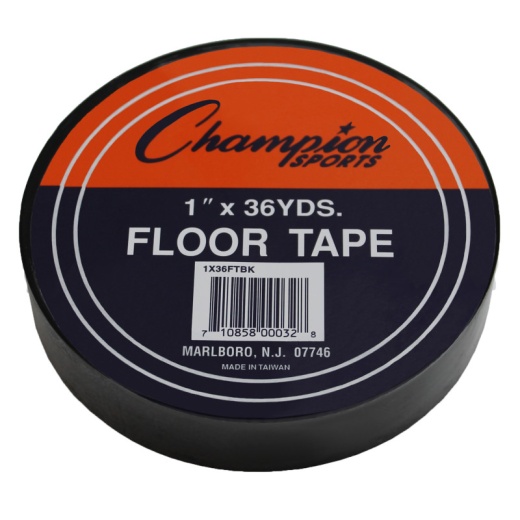 Floor Marking Tape Black - Champion Sports Vinyl Tape for Gym Floors & Courts