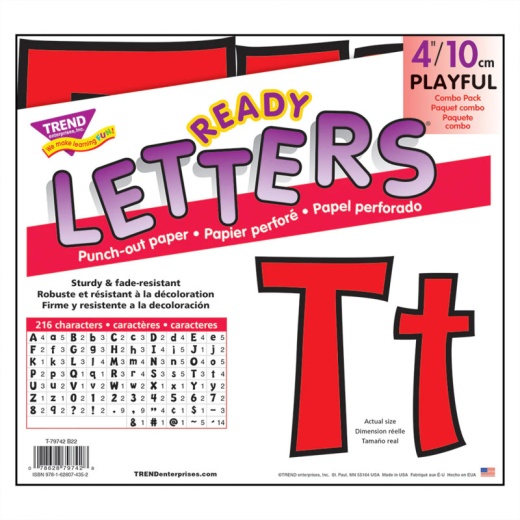 Ready Letter 4 Inch Playful Red Uppercase & Lowercase Combo