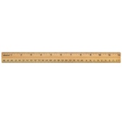 Wood Yardstick W/Metal Ends With Hole For Hanging