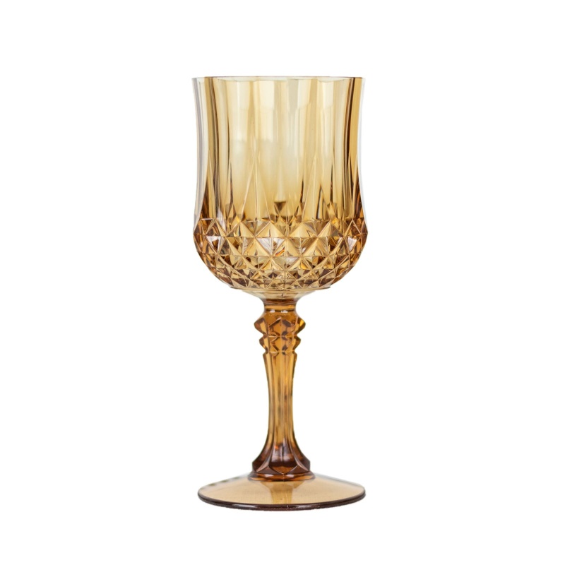 Buy Vintage Heavy Crystal Wine Glasses Clear Goblet With Gold Rim Wedding  online