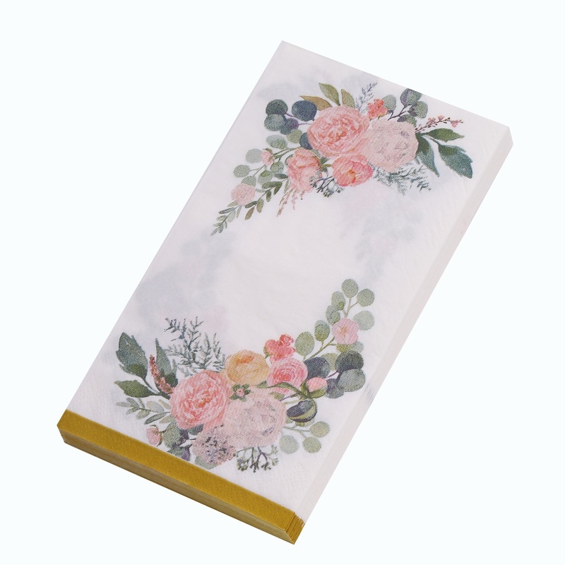 20 Pink Peony Flower Shaped Disposable Cocktail Paper Napkins