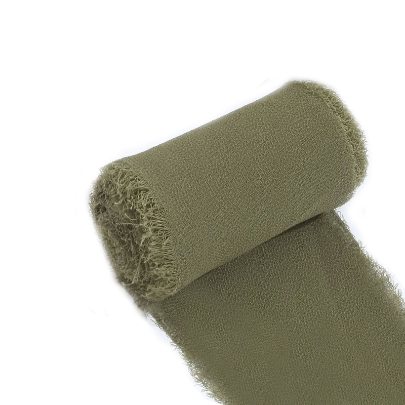 2 Pack  6yds Sage Green Silk Chiffon Ribbon Roll