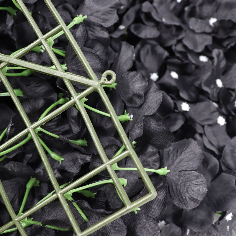 Black Uv Protected Hydrangea Flower Wall Mat Backdrop 4 Artificial ...