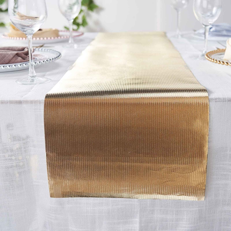 9ft Silver Glamorous Column Print Table Runner, Disposable Paper Table  Runner 