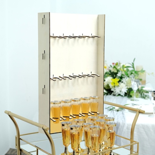 33 Gold 3-Tier Metal Wine Glass Display Stand Champagne Flute Holder