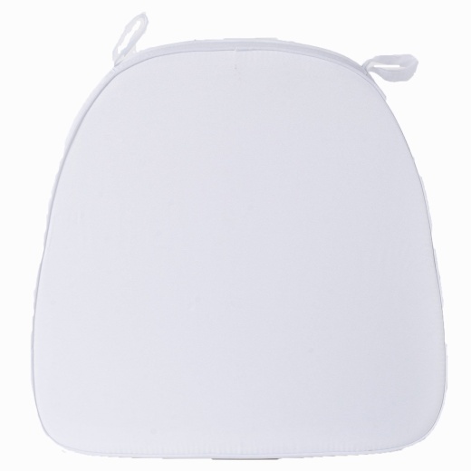 2 Thick White Seat Cushion, Chiavari Chair Pad, Memory Foam Padded Sponge  Cushion With Ties and Removable Polyester Cover 