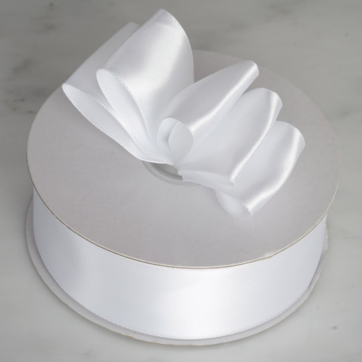 White Single Face Decorative Satin Ribbon - 50 Yards 1.5